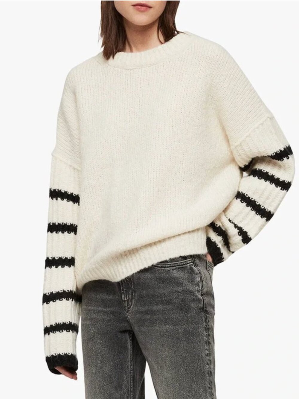 Price Drop 🔷 NEW AllSaints Eldon Jumper Italian Yarn Wool Blend Sweater Small